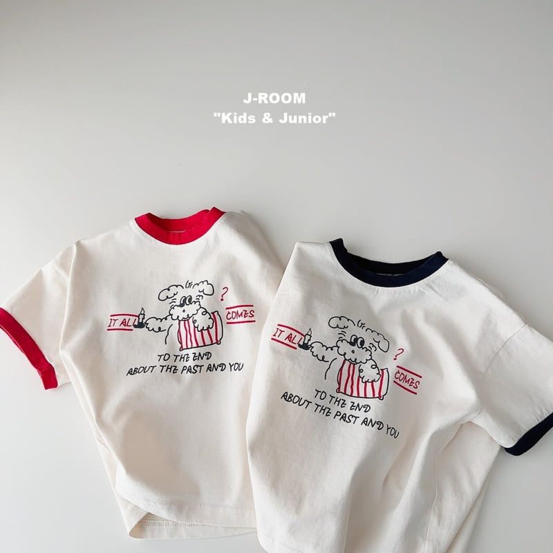J-Room - Korean Children Fashion - #kidsshorts - Contrast Puppy Tee - 5