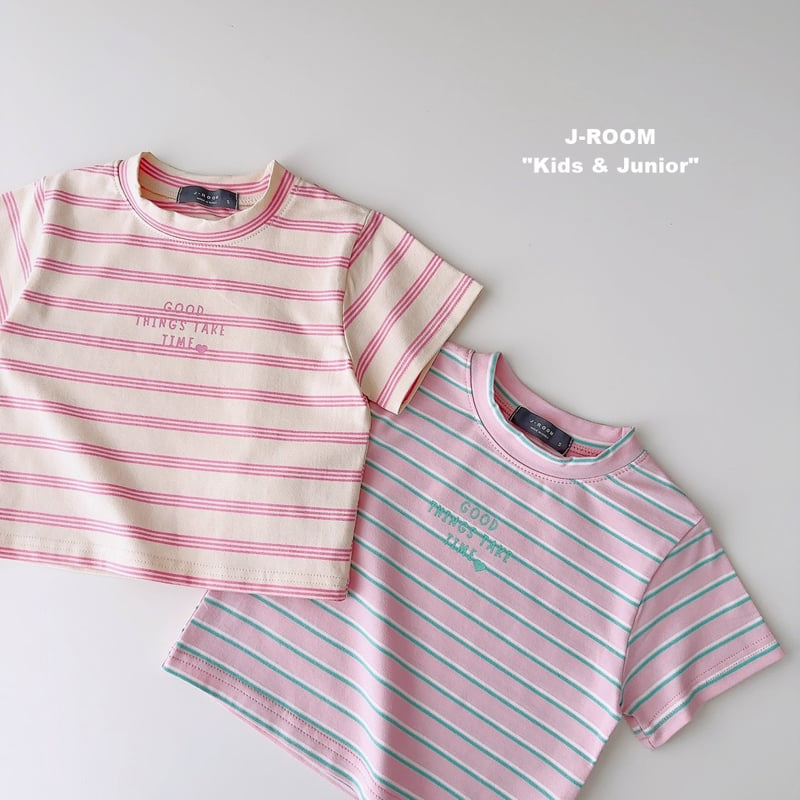 J-Room - Korean Children Fashion - #kidsstore - Striped Span Crop Tee - 3