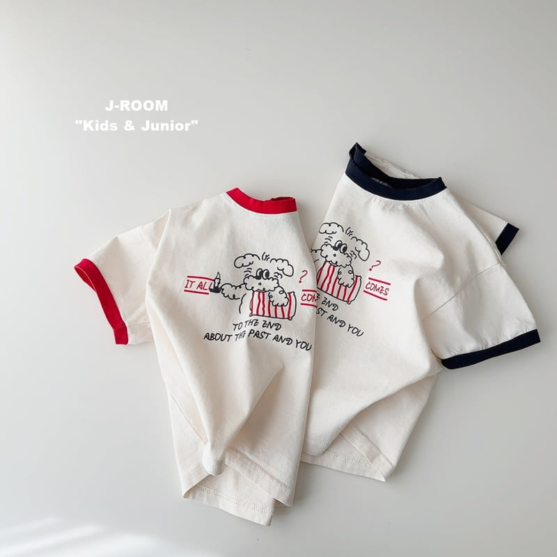 J-Room - Korean Children Fashion - #kidsstore - Contrast Puppy Tee - 6