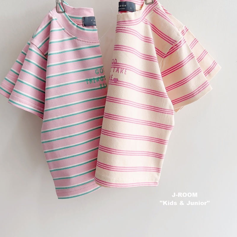 J-Room - Korean Children Fashion - #kidsstore - Striped Span Crop Tee - 4