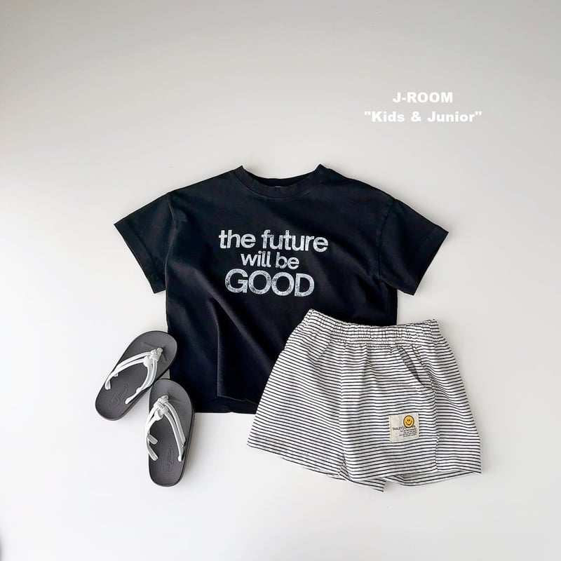 J-Room - Korean Children Fashion - #kidzfashiontrend - Striped Label Shorts - 11