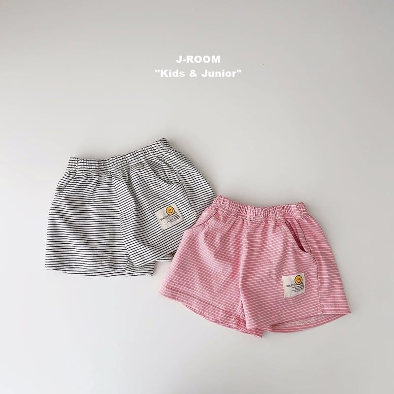 J-Room - Korean Children Fashion - #minifashionista - Striped Label Shorts