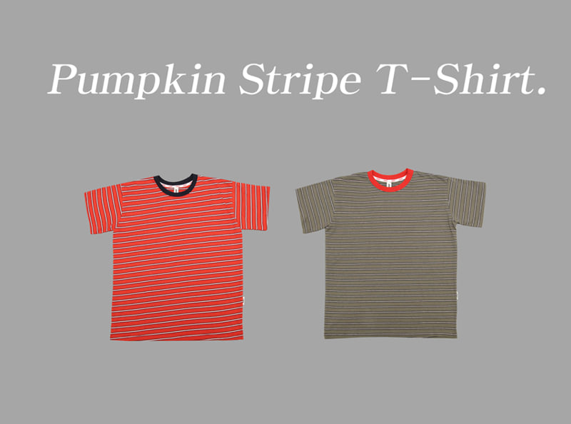 Jenny Basic - Korean Children Fashion - #designkidswear - Pumpkin Stripe Tee