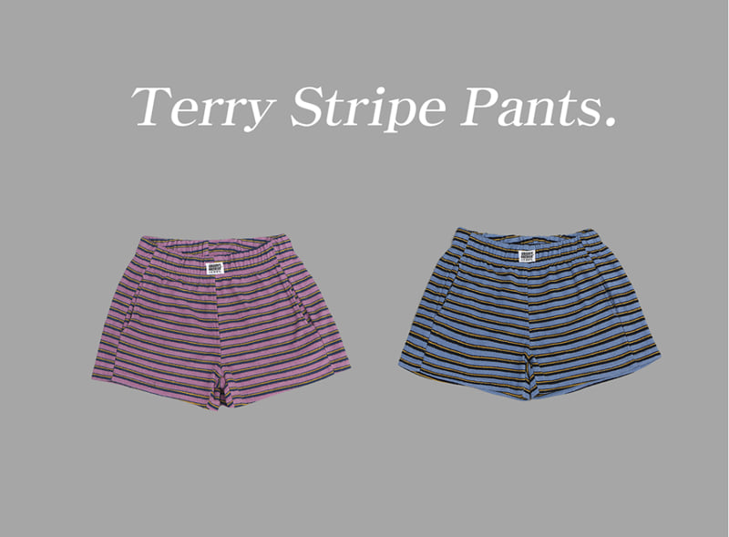 Jenny Basic - Korean Children Fashion - #discoveringself - Terry Stripe Shorts