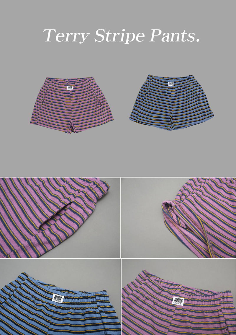 Jenny Basic - Korean Children Fashion - #todddlerfashion - Terry Stripe Shorts - 11