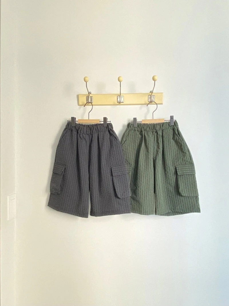 Jermaine - Korean Children Fashion - #designkidswear - Berry Check Cargo Pants - 12