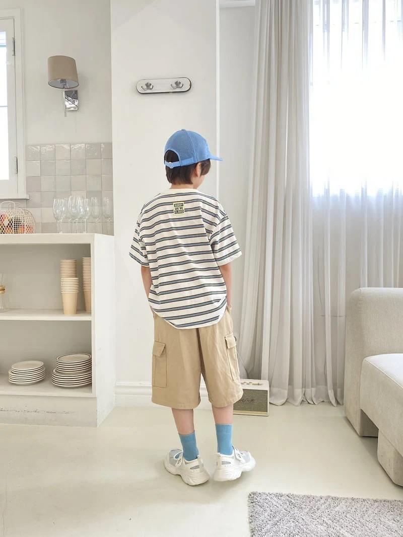 Jermaine - Korean Children Fashion - #kidsshorts - Close Striped Tee - 4