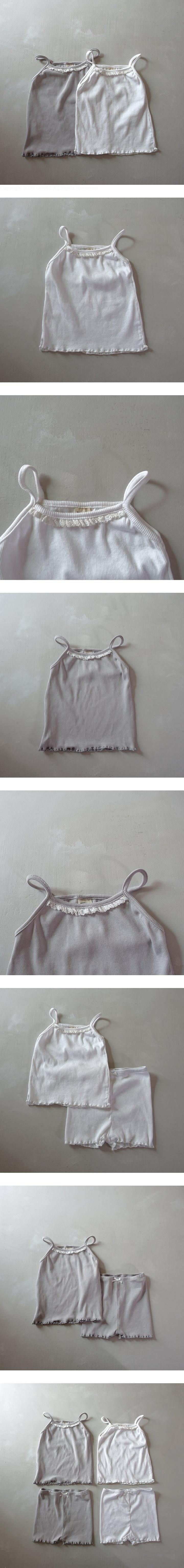 Jm Snail - Korean Children Fashion - #childofig - Lace Ribbed Sleeveless Top