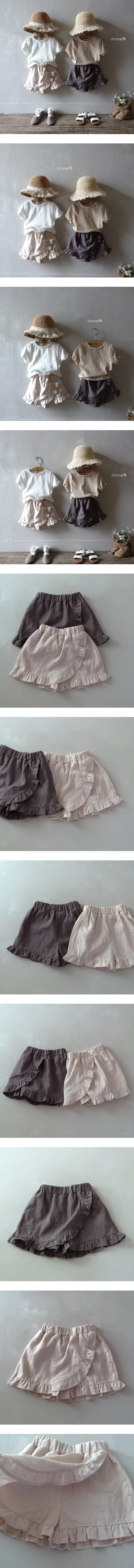 Jm Snail - Korean Children Fashion - #fashionkids - Linen Frill Wrap Skort