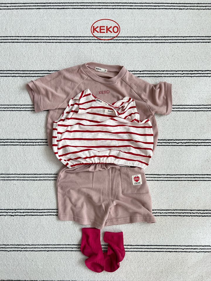 Keko - Korean Baby Fashion - #babyfever - K Watermelon Stripe Sleeveless - 6