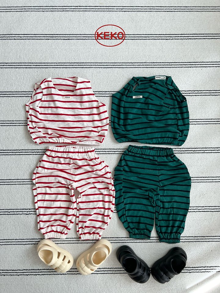 Keko - Korean Baby Fashion - #babygirlfashion - K Watermelon Stripe Sleeveless - 7