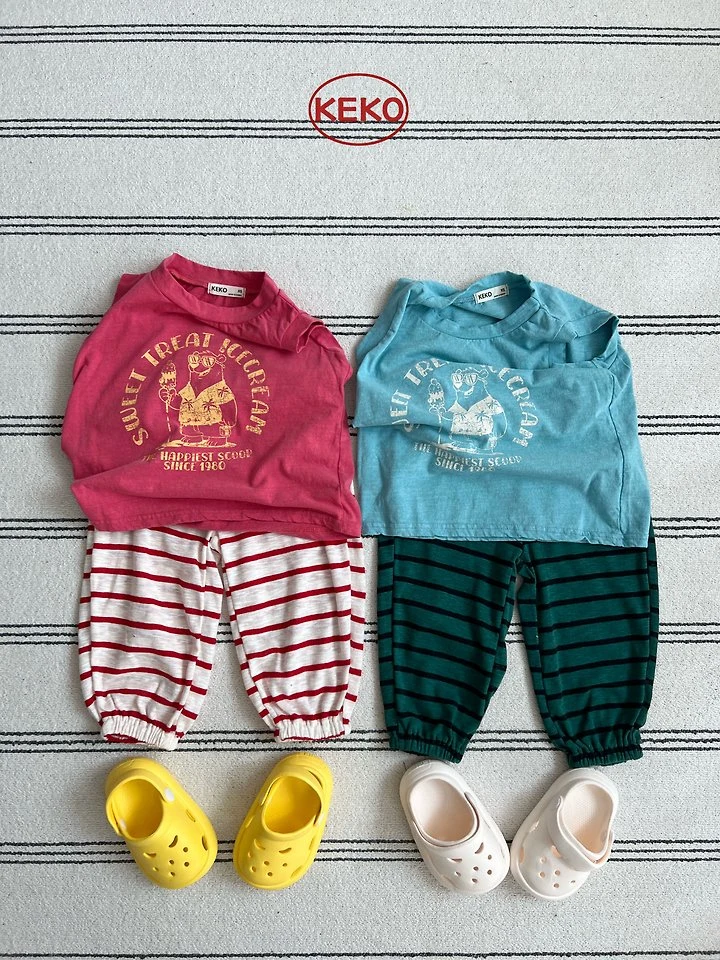 Keko - Korean Baby Fashion - #babylifestyle - K Watermelon Stripe Pants - 7