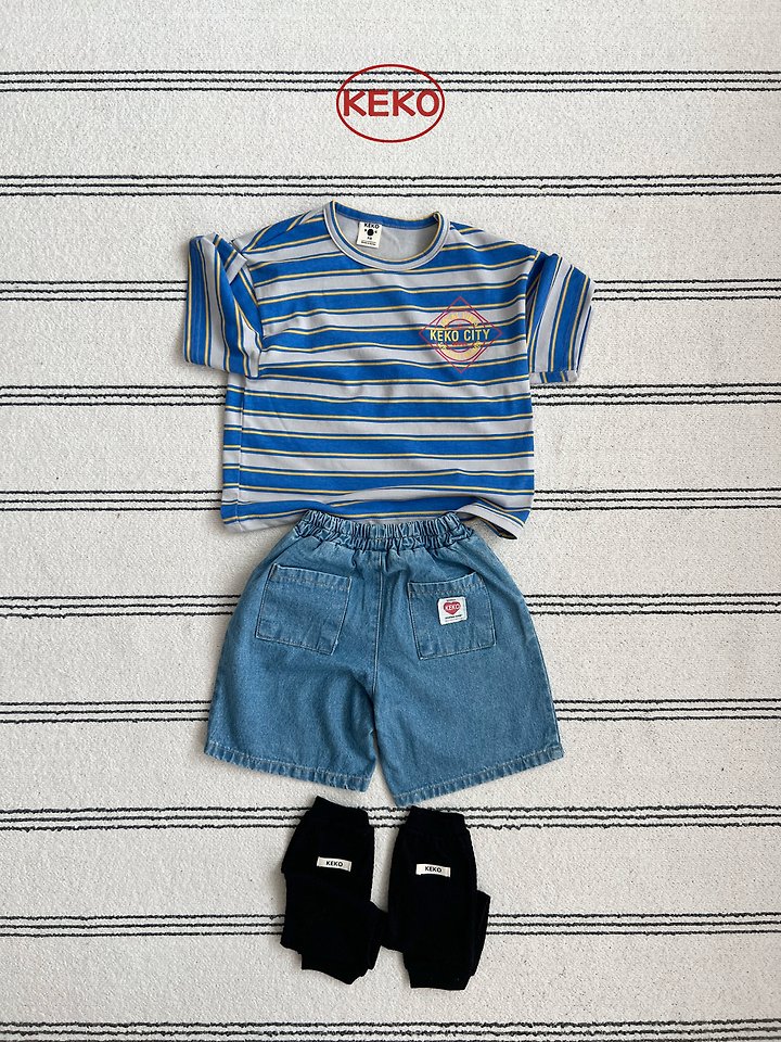 Keko - Korean Baby Fashion - #onlinebabyshop - K City Stripe Tee - 5