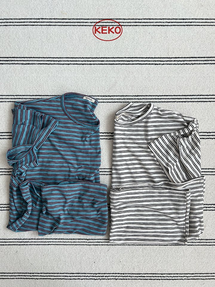 Keko - Korean Women Fashion - #momslook - K Fine Stripe Tee (MOM) - 9