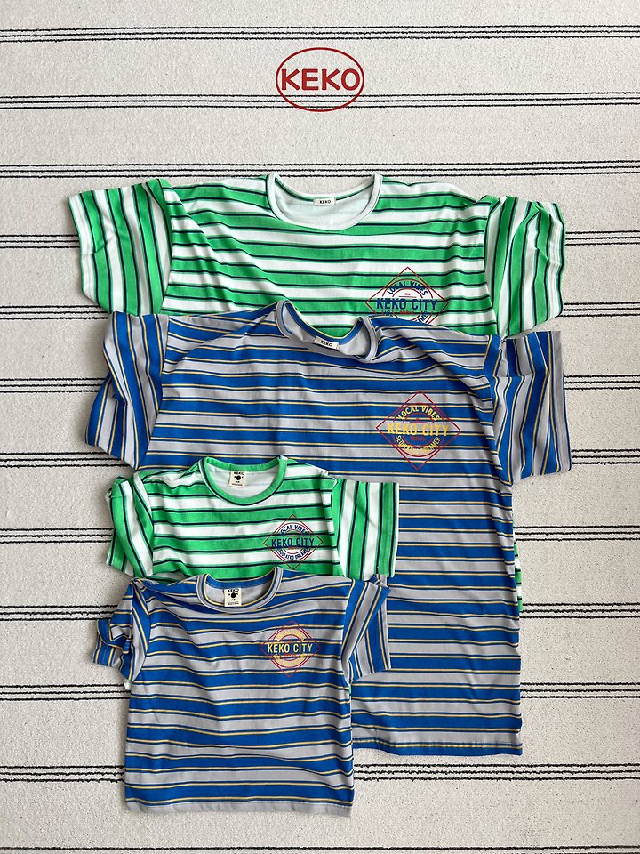 Keko - Korean Women Fashion - #momslook - K City Stripe Tee (MOM) - 3