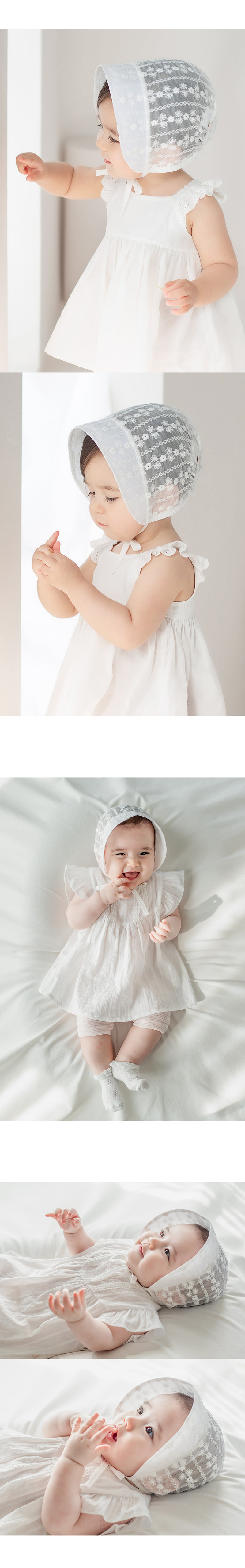 Kids Clara - Korean Baby Fashion - #babyboutique - Estelle Lace Baby Bonnet - 4