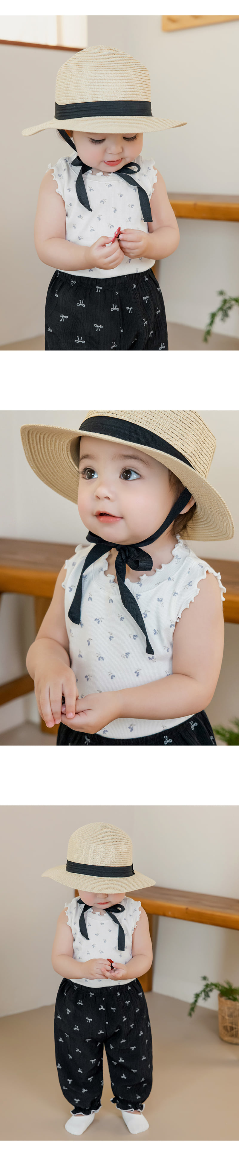 Kids Clara - Korean Baby Fashion - #babyboutique - Flat Baby Straw Panama Hat - 2