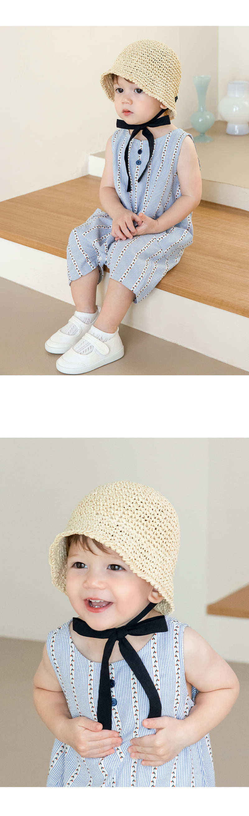 Kids Clara - Korean Baby Fashion - #babyootd - Tori Baby Straw Bucket Hat - 3
