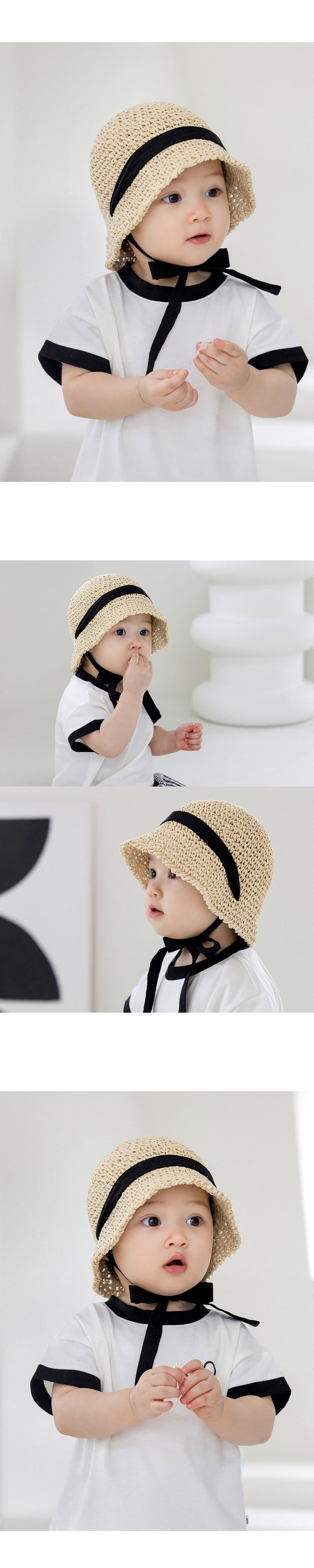 Kids Clara - Korean Baby Fashion - #babyootd - Tori Baby Straw Bucket Hat - 4