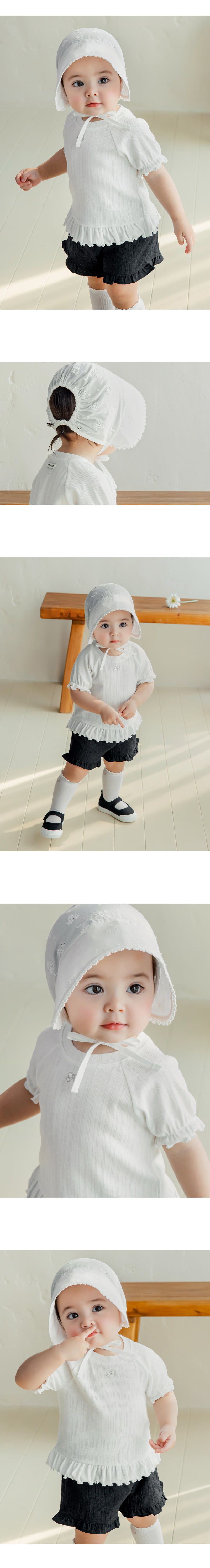 Kids Clara - Korean Baby Fashion - #onlinebabyboutique - Hella Lace Baby Bonnet - 2