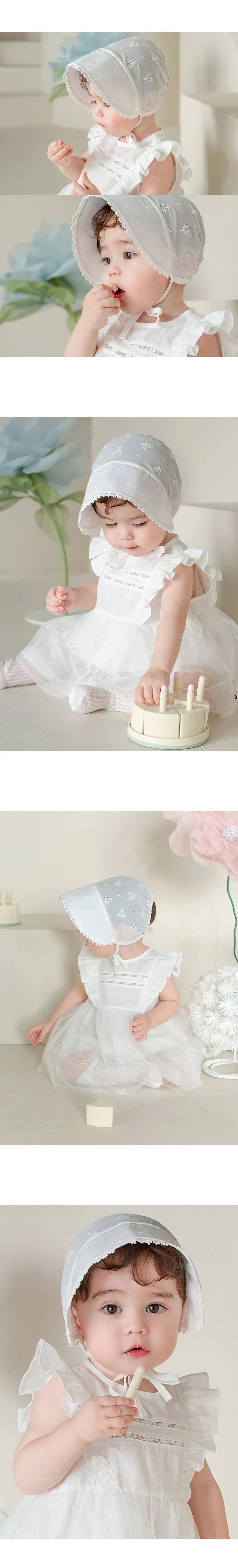 Kids Clara - Korean Baby Fashion - #onlinebabyshop - Hella Lace Baby Bonnet - 3
