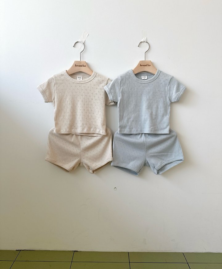 Ko And Ko - Korean Baby Fashion - #babyfever - Eyelet Set - 2