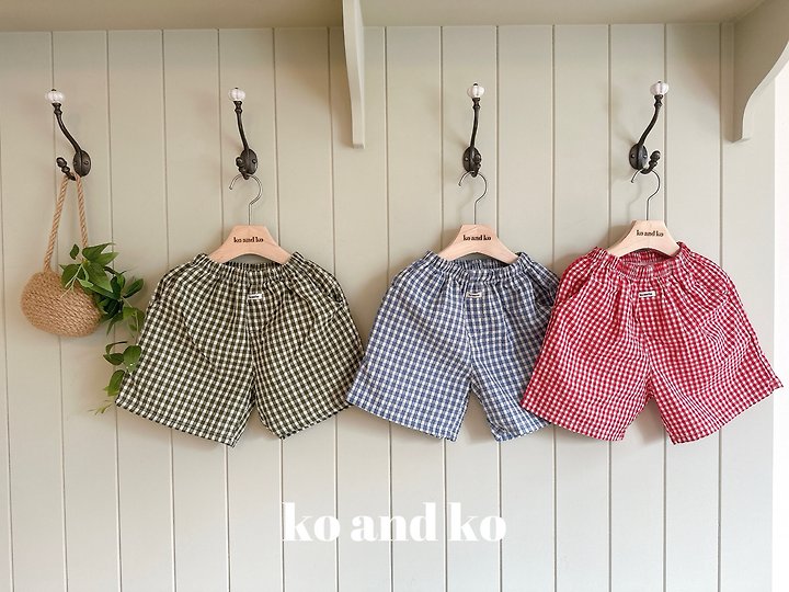 Ko And Ko - Korean Baby Fashion - #babygirlfashion - Check Shorts