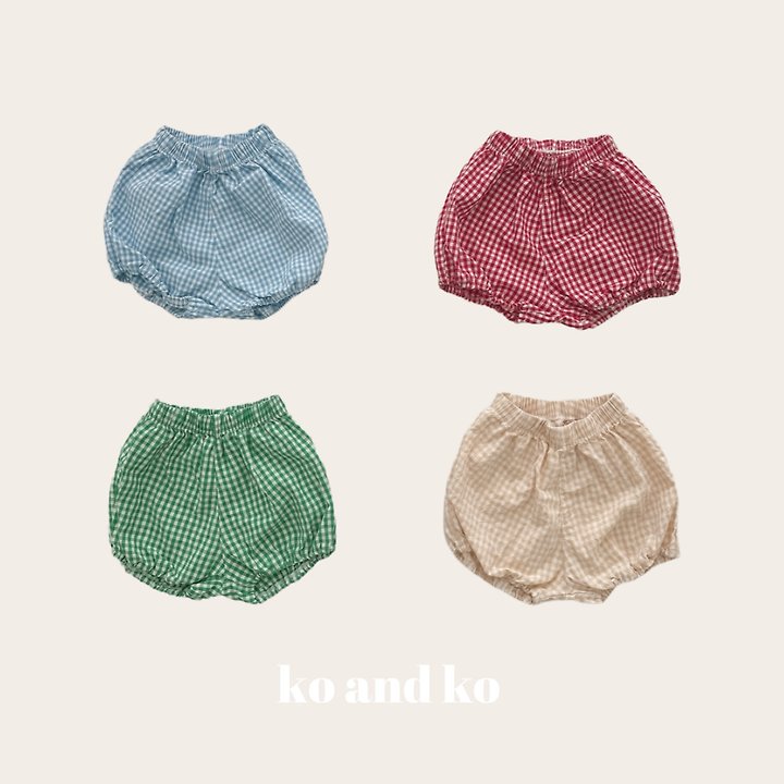 Ko And Ko - Korean Baby Fashion - #babygirlfashion - Check Short Bloomer