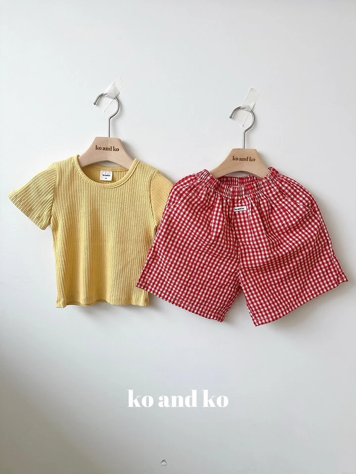 Ko And Ko - Korean Baby Fashion - #babylifestyle - Check Shorts - 2