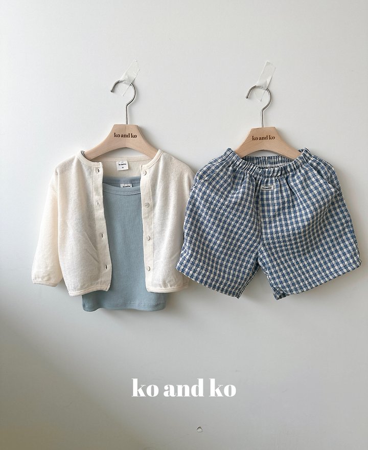 Ko And Ko - Korean Baby Fashion - #babyoninstagram - Check Shorts - 4