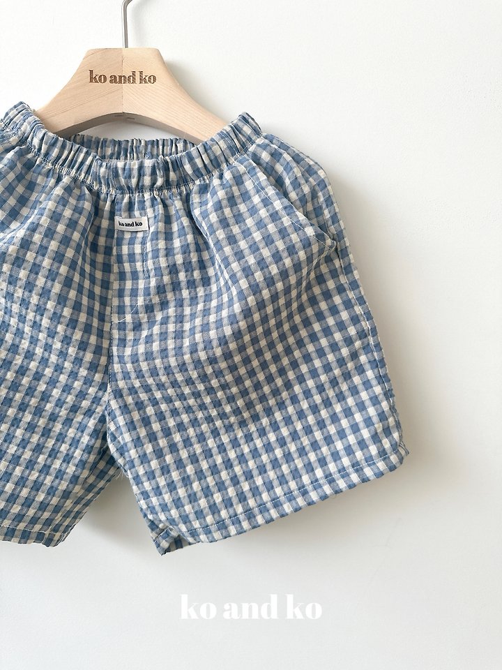 Ko And Ko - Korean Baby Fashion - #babyoutfit - Check Shorts - 5