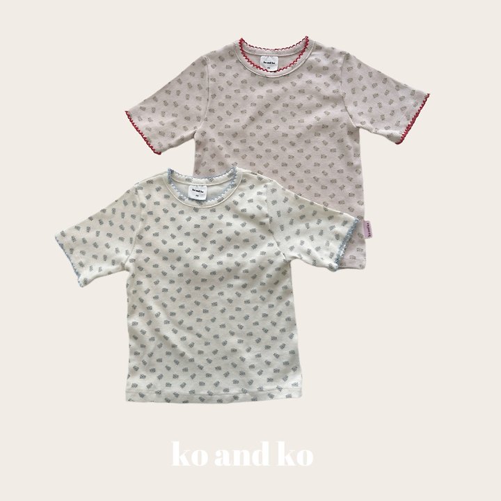 Ko And Ko - Korean Baby Fashion - #babywear - Pink Flower Tee