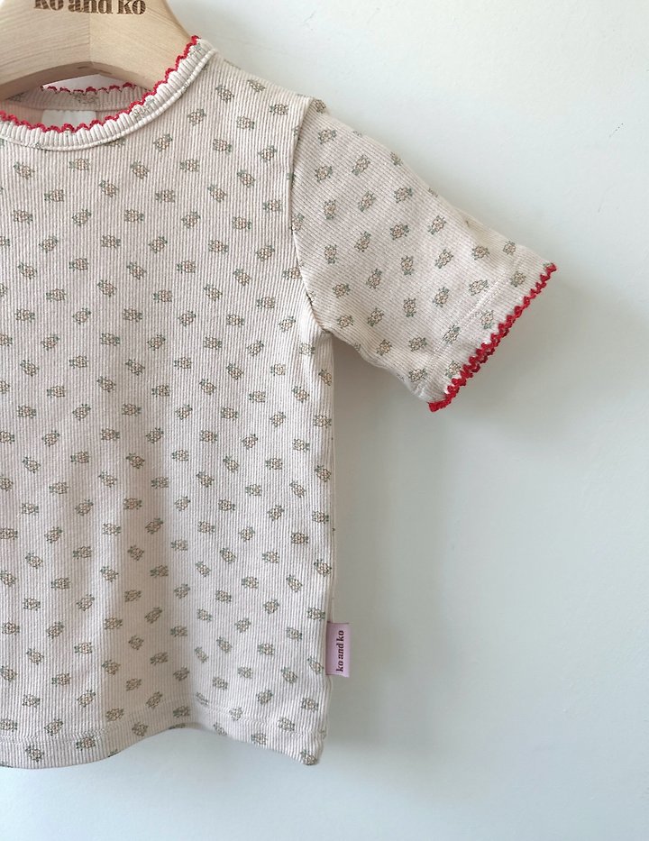 Ko And Ko - Korean Baby Fashion - #onlinebabyboutique - Pink Flower Tee - 2
