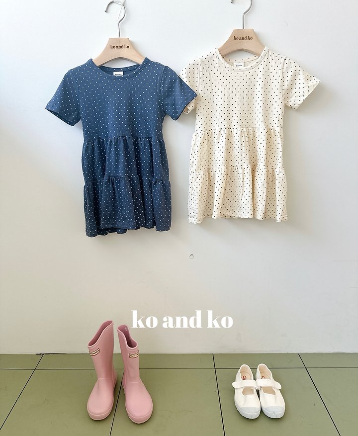 Ko And Ko - Korean Baby Fashion - #onlinebabyshop - Dot Tiered One-piece - 2
