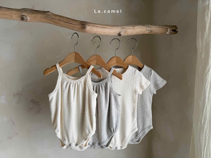La Camel - Korean Baby Fashion - #babyboutique - Vanilla Eyelet Sleeveless Suit - 6