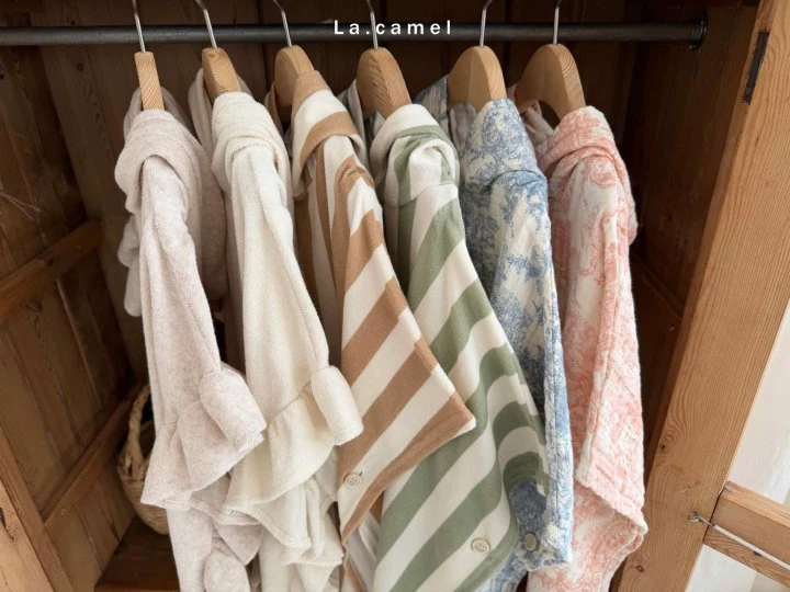 La Camel - Korean Baby Fashion - #babygirlfashion - Stripe Terry Hood - 6