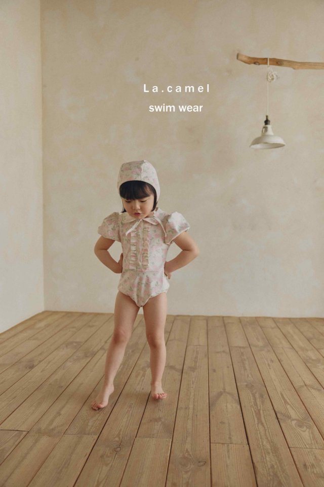 La Camel - Korean Baby Fashion - #babyoutfit - Rose Swimsuit - 3