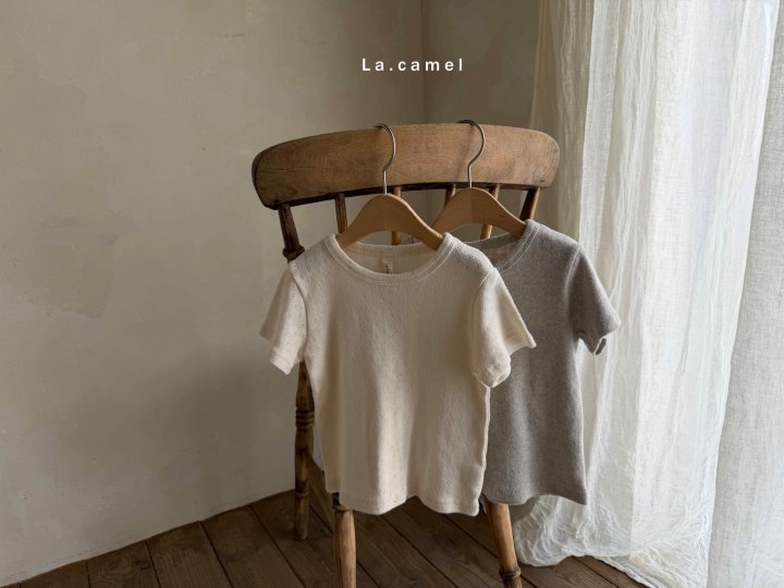 La Camel - Korean Baby Fashion - #babyoutfit - Vanilla Eyelet Short Sleeve Tee - 2