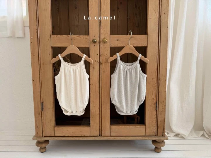 La Camel - Korean Baby Fashion - #babyoutfit - Vanilla Eyelet Sleeveless Suit
