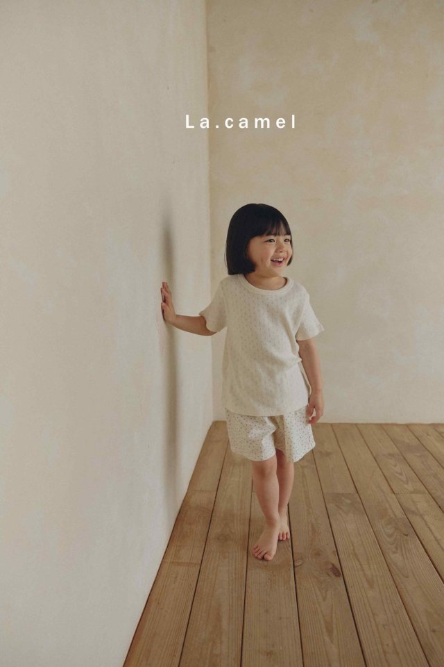 La Camel - Korean Baby Fashion - #babywear - Vanilla Eyelet Short Sleeve Tee - 4