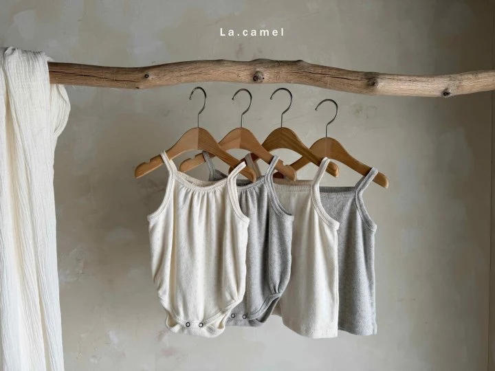 La Camel - Korean Baby Fashion - #onlinebabyboutique - Vanilla Eyelet Sleeveless Suit - 4