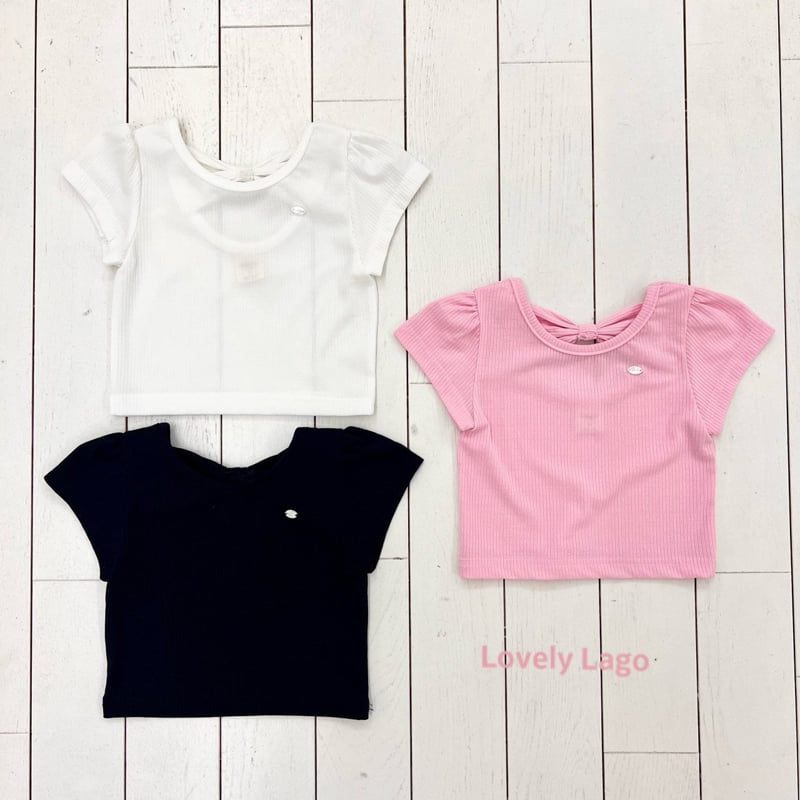 Lago - Korean Children Fashion - #Kfashion4kids - Back Ribbon Ribbed Tee