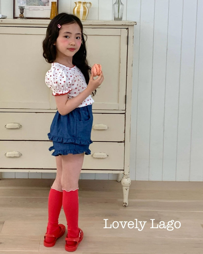 Lago - Korean Children Fashion - #childofig - Petal Frill Denim Pants - 10