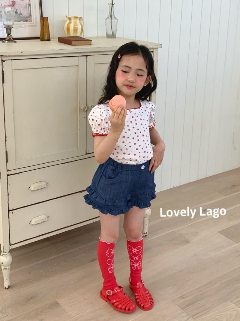Lago - Korean Children Fashion - #designkidswear - Petal Frill Denim Pants - 12