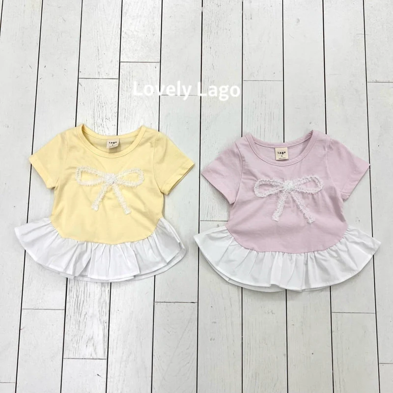 Lago - Korean Children Fashion - #fashionkids - Lace Ribbon Tee - 12