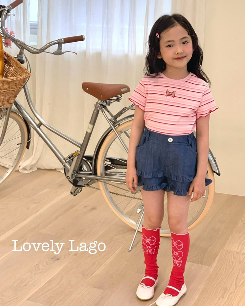 Lago - Korean Children Fashion - #kidsshorts - Punching Ribbon Tee - 3