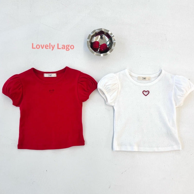 Lago - Korean Children Fashion - #kidsshorts - Love Puff Tee - 12