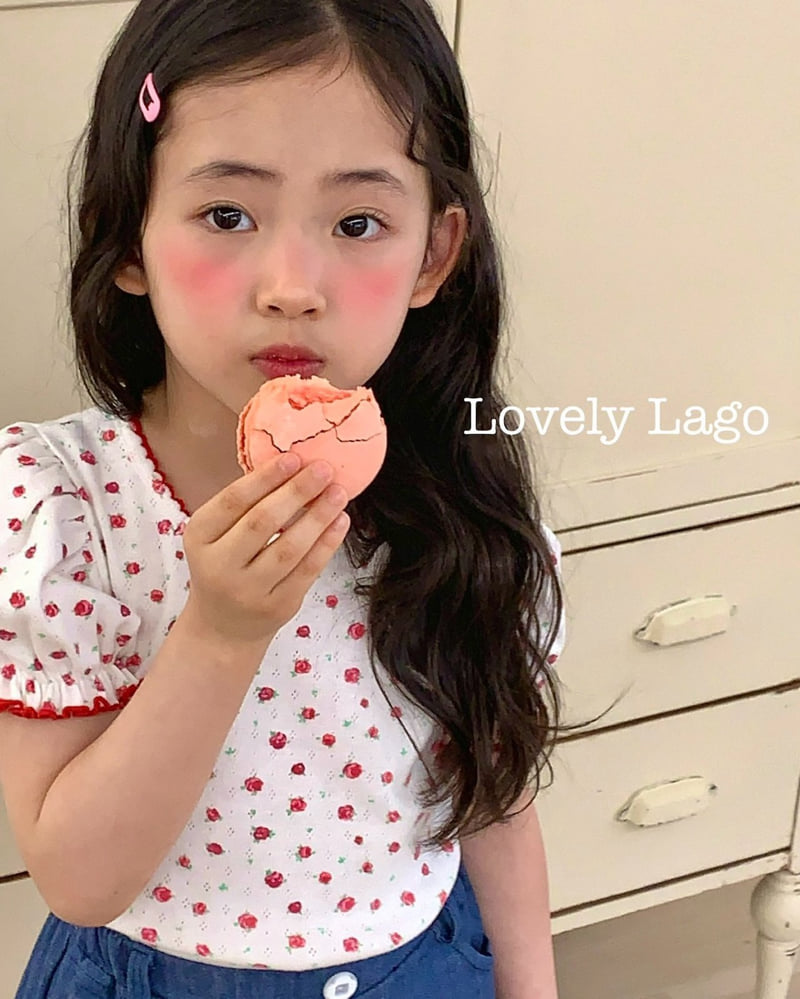 Lago - Korean Children Fashion - #kidsshorts - Eyelet Flower Tee - 10