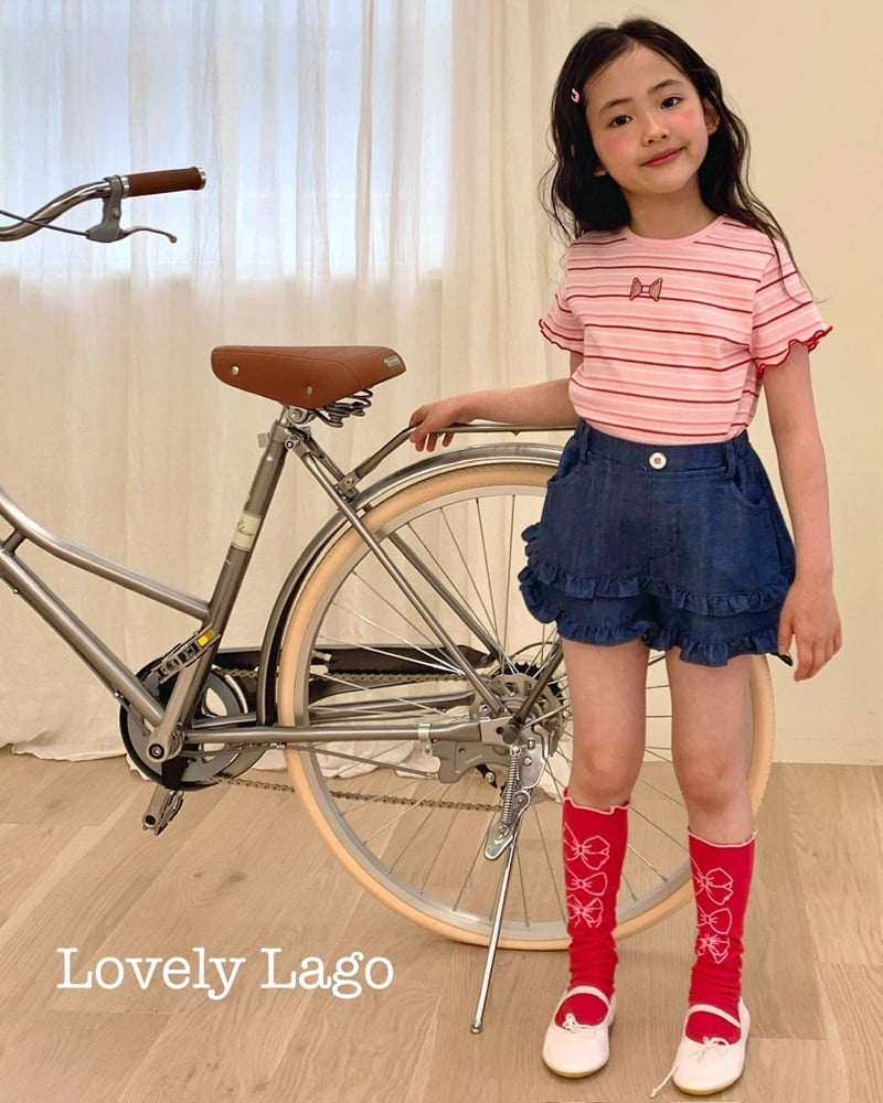 Lago - Korean Children Fashion - #kidsshorts - Punching Ribbon Tee - 4