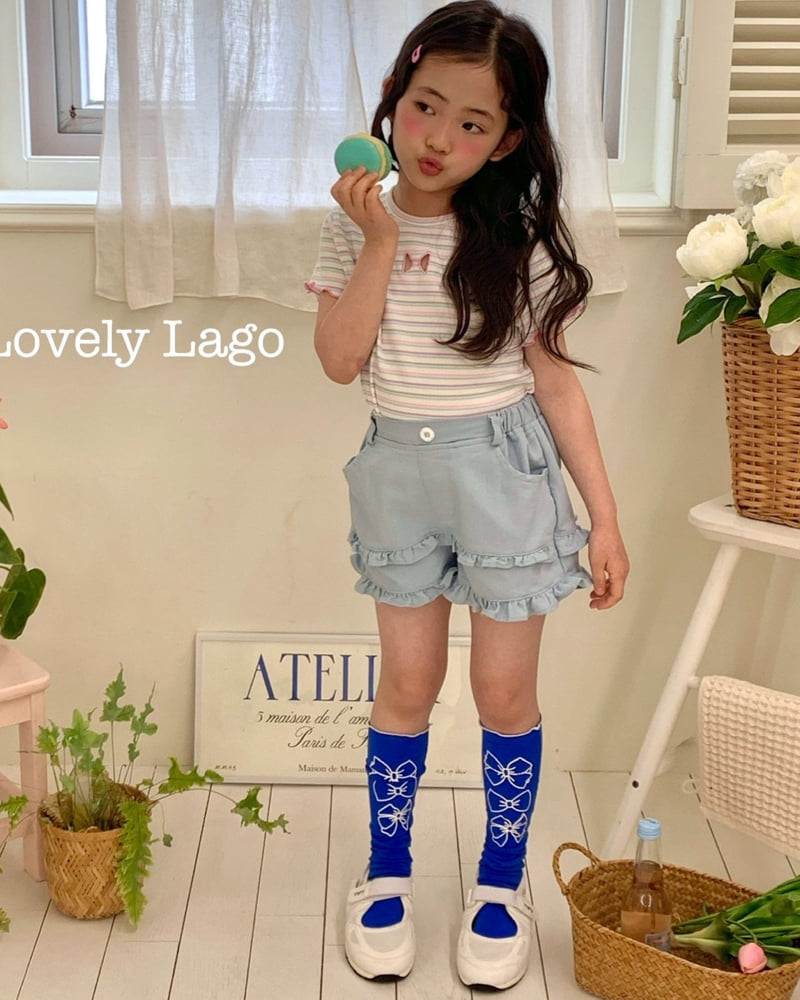 Lago - Korean Children Fashion - #kidsstore - Petal Frill Denim Pants - 2